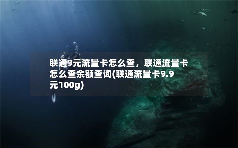 联通9元流量卡怎么查，联通流量卡怎么查余额查询(联通流量卡9.9元100g)