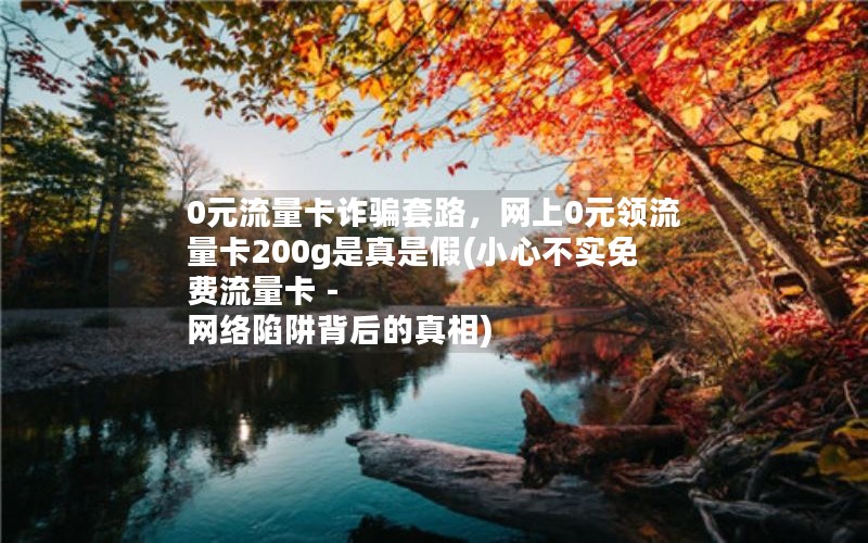 0元流量卡诈骗套路，网上0元领流量卡200g是真是假(小心不实免费流量卡 - 网络陷阱背后的真相)