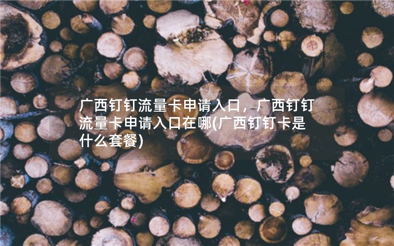 广西钉钉流量卡申请入口，广西钉钉流量卡申请入口在哪(广西钉钉卡是什么套餐)