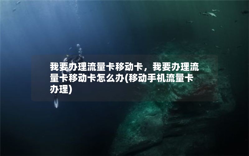 我要办理流量卡移动卡，我要办理流量卡移动卡怎么办(移动手机流量卡办理)