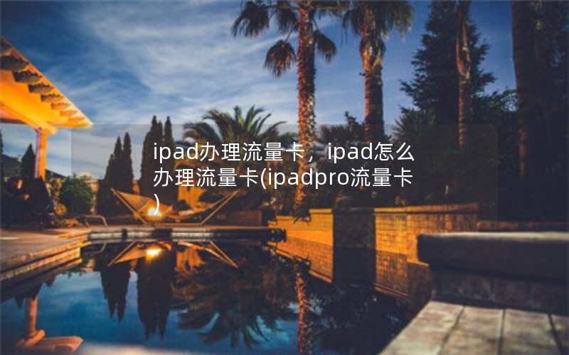 ipad办理流量卡，ipad怎么办理流量卡(ipadpro流量卡)