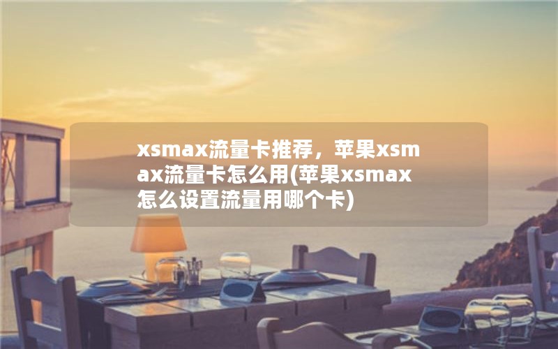 xsmax流量卡推荐，苹果xsmax流量卡怎么用(苹果xsmax怎么设置流量用哪个卡)