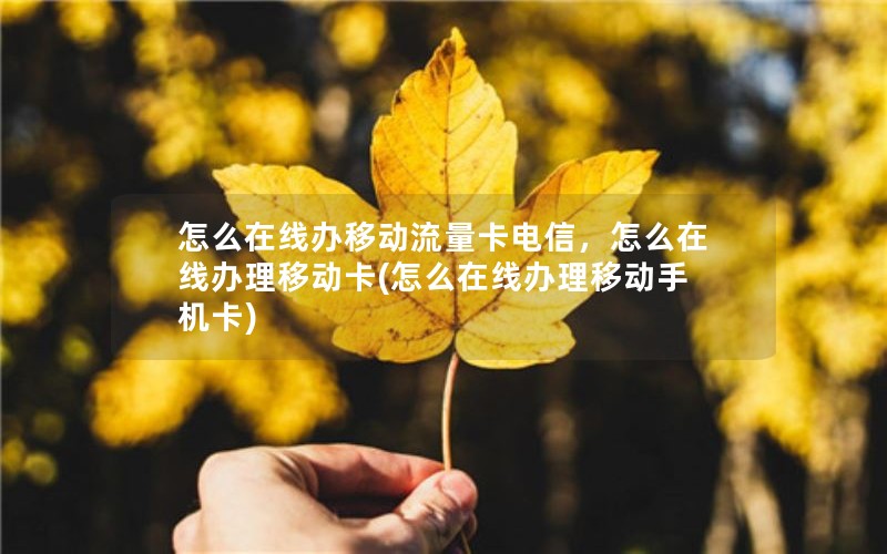 怎么在线办移动流量卡电信，怎么在线办理移动卡(怎么在线办理移动手机卡)