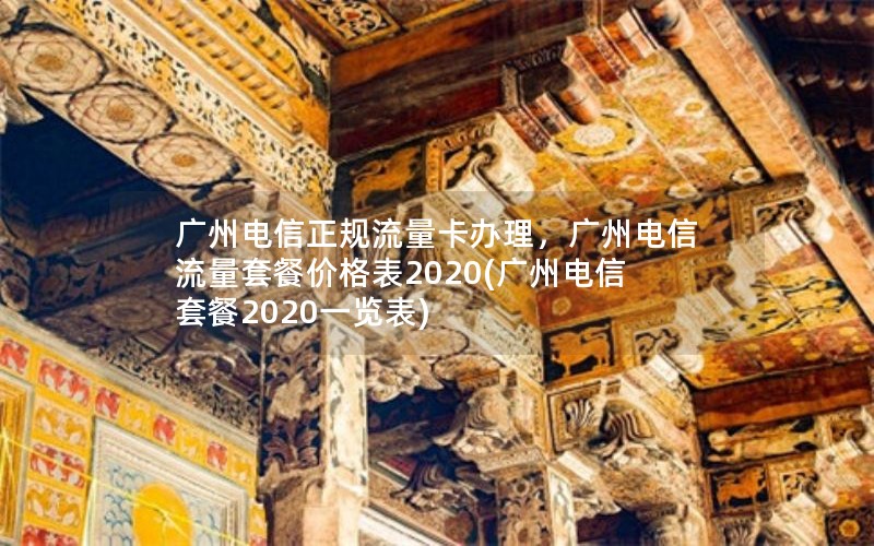 广州电信正规流量卡办理，广州电信流量套餐价格表2020(广州电信套餐2020一览表)