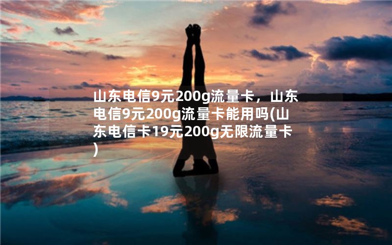 山东电信9元200g流量卡，山东电信9元200g流量卡能用吗(山东电信卡19元200g无限流量卡)