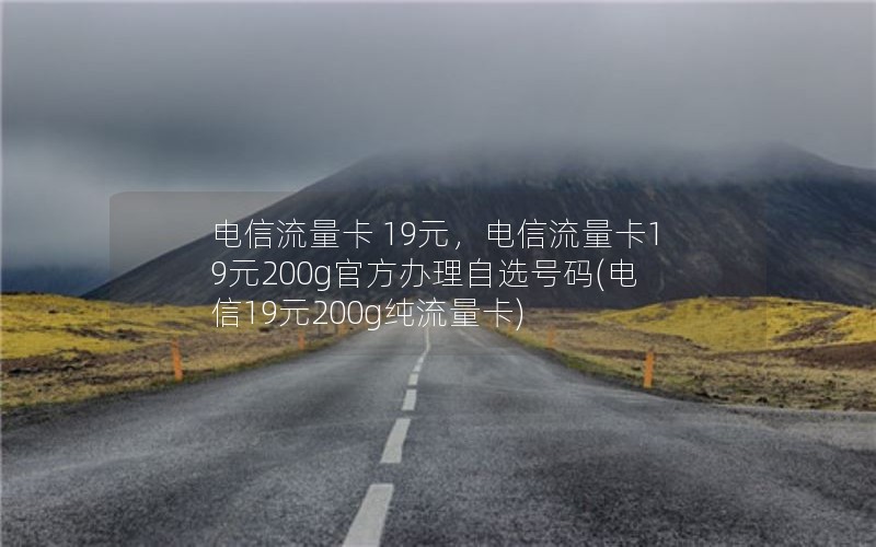 电信流量卡 19元，电信流量卡19元200g官方办理自选号码(电信19元200g纯流量卡)