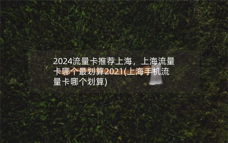 2024流量卡推荐上海，上海流量卡哪个最划算2021(上海手机流量卡哪个划算)