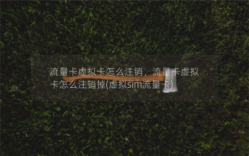 流量卡虚拟卡怎么注销，流量卡虚拟卡怎么注销掉(虚拟sim流量卡)