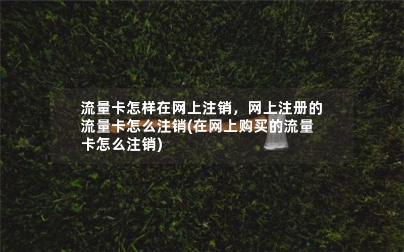 流量卡怎样在网上注销，网上注册的流量卡怎么注销(在网上购买的流量卡怎么注销)