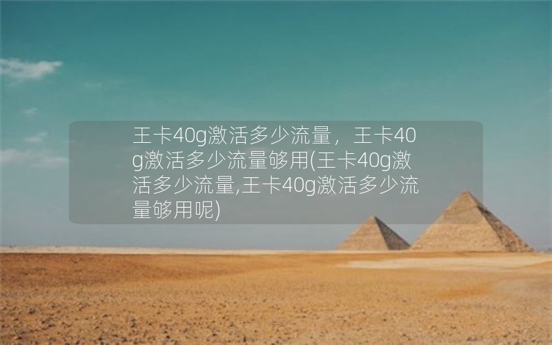 王卡40g激活多少流量，王卡40g激活多少流量够用(王卡40g激活多少流量,王卡40g激活多少流量够用呢)