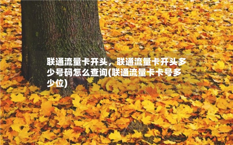 联通流量卡开头，联通流量卡开头多少号码怎么查询(联通流量卡卡号多少位)