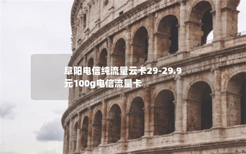 阜阳电信纯流量云卡29-29.9元100g电信流量卡