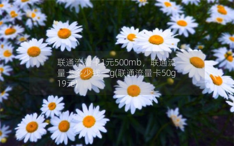 联通流量卡1元500mb，联通流量卡多少钱一g(联通流量卡50g19元)