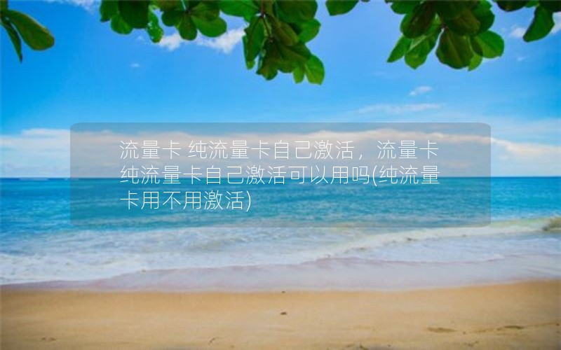 流量卡 纯流量卡自己激活，流量卡 纯流量卡自己激活可以用吗(纯流量卡用不用激活)