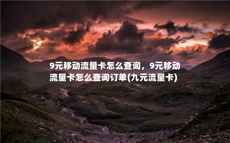 9元移动流量卡怎么查询，9元移动流量卡怎么查询订单(九元流量卡)