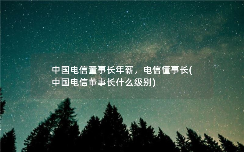 中国电信董事长年薪，电信懂事长(中国电信董事长什么级别)