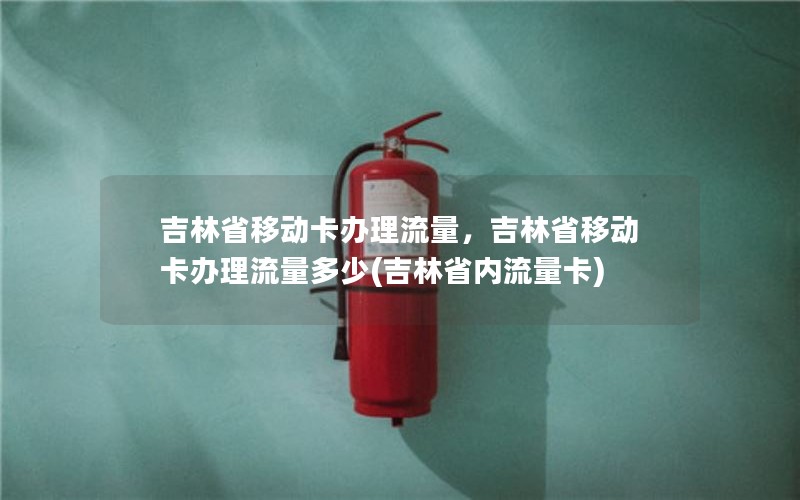 吉林省移动卡办理流量，吉林省移动卡办理流量多少(吉林省内流量卡)