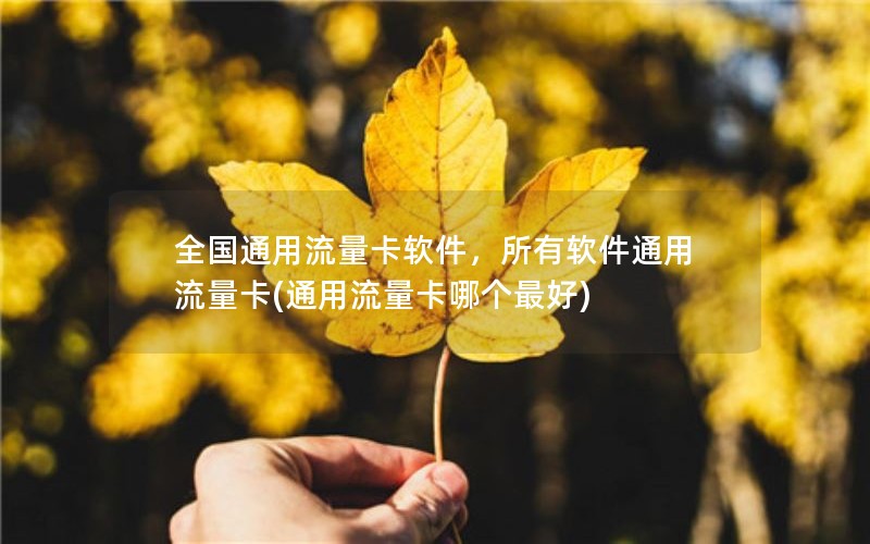 全国通用流量卡软件，所有软件通用流量卡(通用流量卡哪个最好)