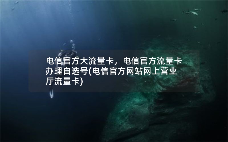 电信官方大流量卡，电信官方流量卡办理自选号(电信官方网站网上营业厅流量卡)