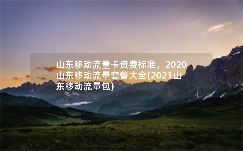 山东移动流量卡资费标准，2020山东移动流量套餐大全(2021山东移动流量包)