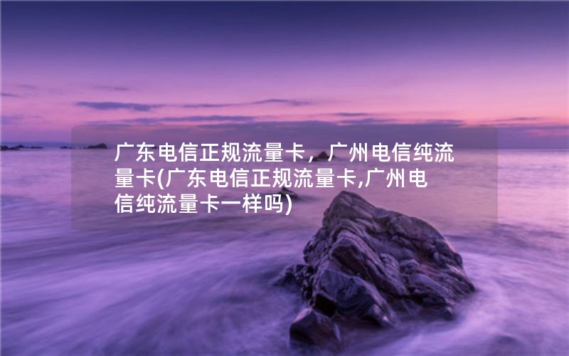 广东电信正规流量卡，广州电信纯流量卡(广东电信正规流量卡,广州电信纯流量卡一样吗)