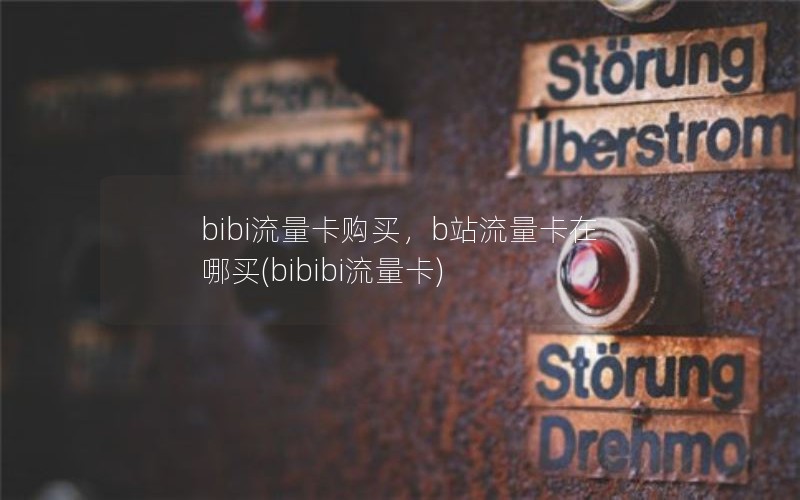 bibi流量卡购买，b站流量卡在哪买(bibibi流量卡)