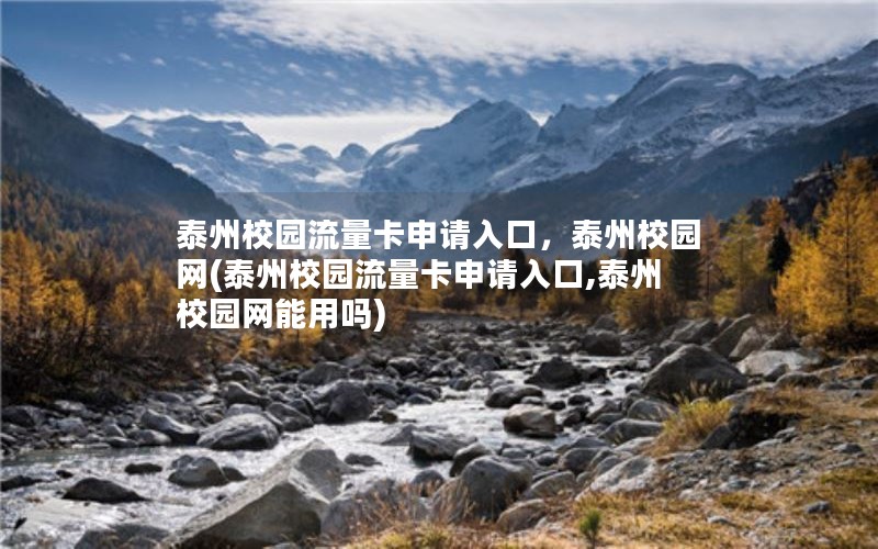 泰州校园流量卡申请入口，泰州校园网(泰州校园流量卡申请入口,泰州校园网能用吗)