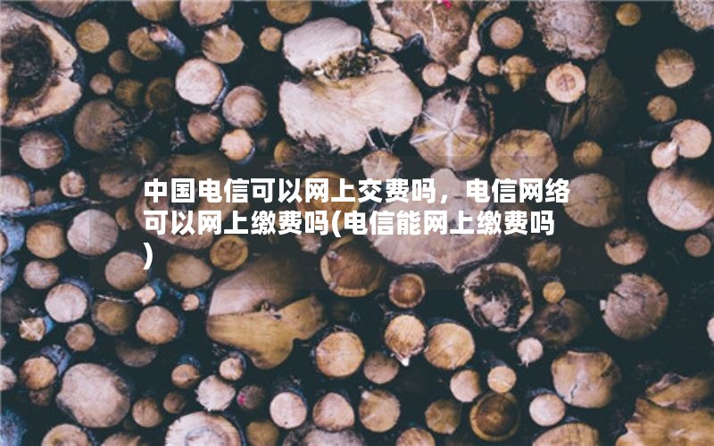 中国电信可以网上交费吗，电信网络可以网上缴费吗(电信能网上缴费吗)