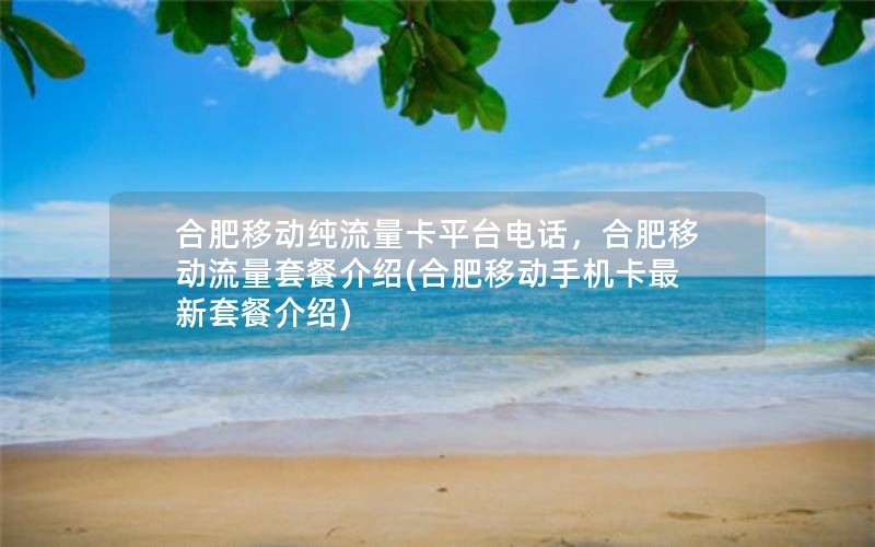 合肥移动纯流量卡平台电话，合肥移动流量套餐介绍(合肥移动手机卡最新套餐介绍)