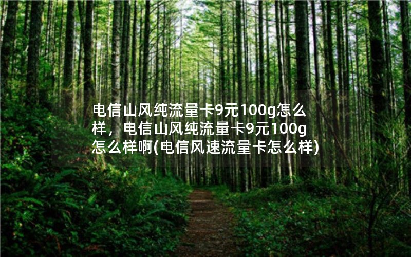 电信山风纯流量卡9元100g怎么样，电信山风纯流量卡9元100g怎么样啊(电信风速流量卡怎么样)