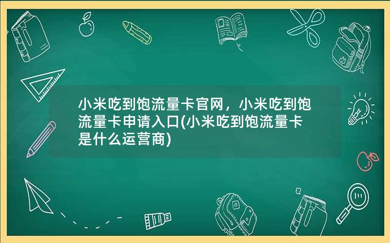 小米吃到饱流量卡官网，小米吃到饱流量卡申请入口(小米吃到饱流量卡是什么运营商)