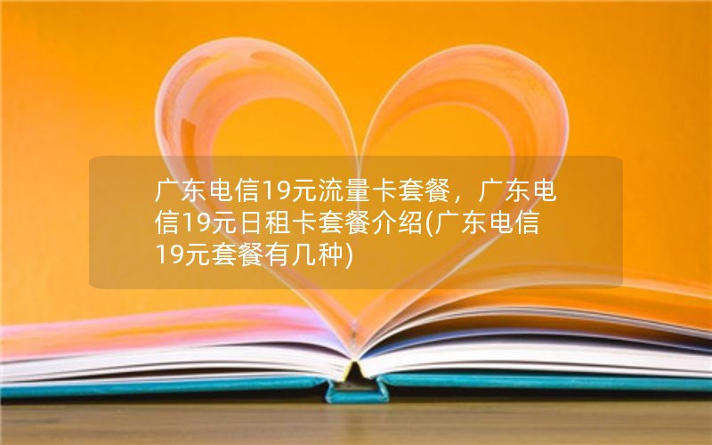 广东电信19元流量卡套餐，广东电信19元日租卡套餐介绍(广东电信19元套餐有几种)