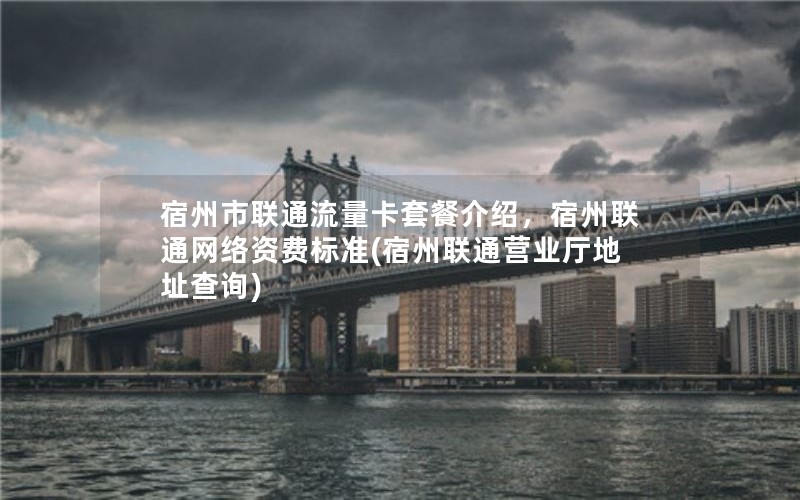 宿州市联通流量卡套餐介绍，宿州联通网络资费标准(宿州联通营业厅地址查询)