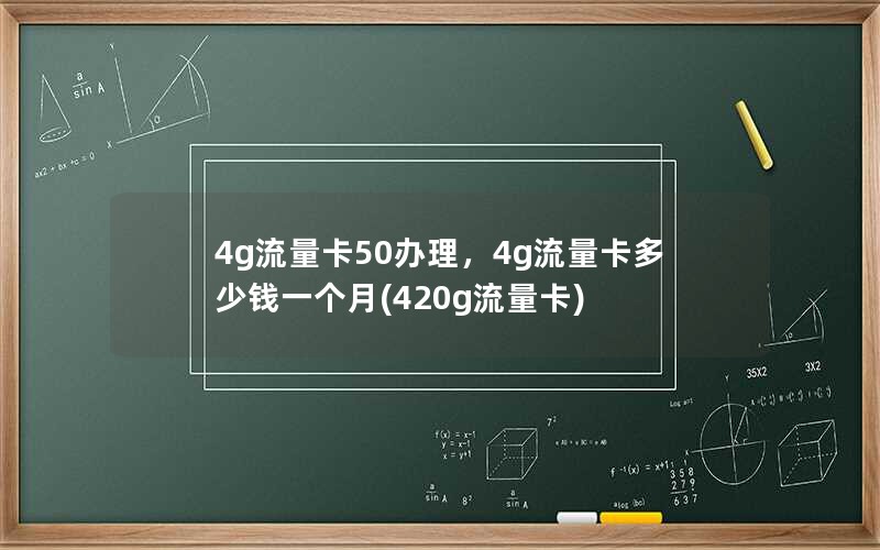 4g流量卡50办理，4g流量卡多少钱一个月(420g流量卡)