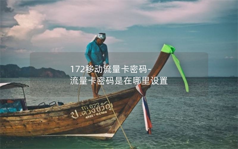 172移动流量卡密码-流量卡密码是在哪里设置