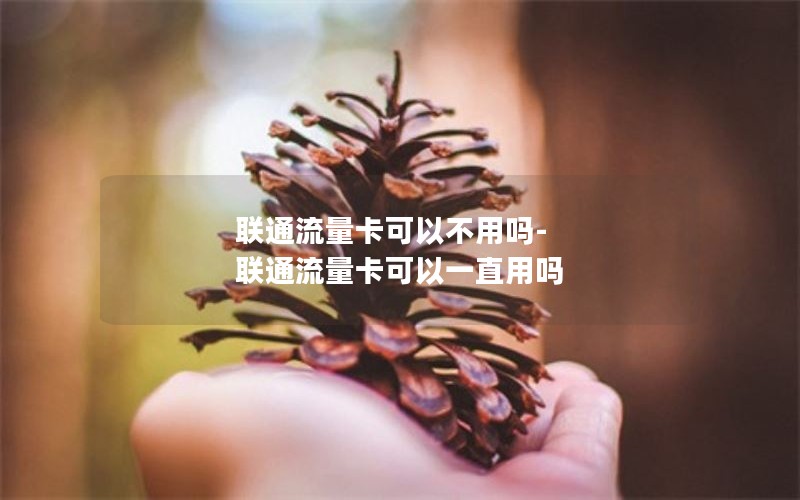 联通流量卡可以不用吗-联通流量卡可以一直用吗