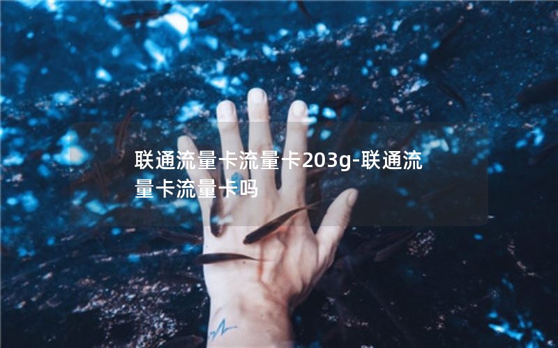 联通流量卡流量卡203g-联通流量卡流量卡吗