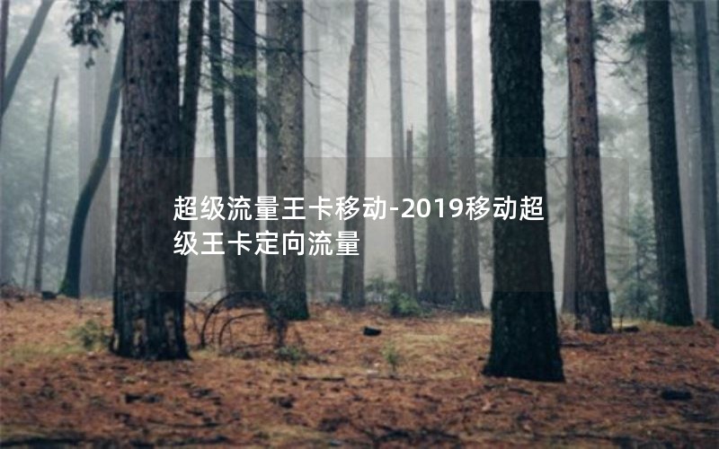 超级流量王卡移动-2019移动超级王卡定向流量