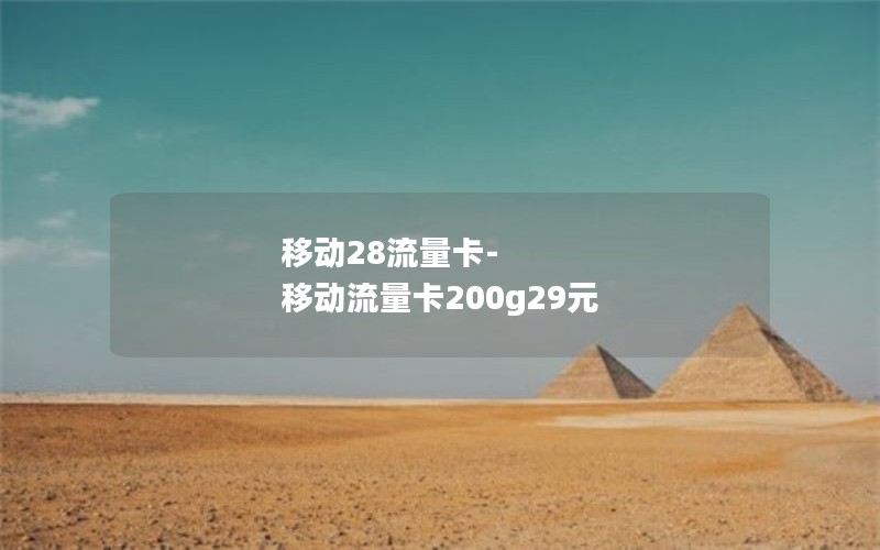 移动28流量卡-移动流量卡200g29元