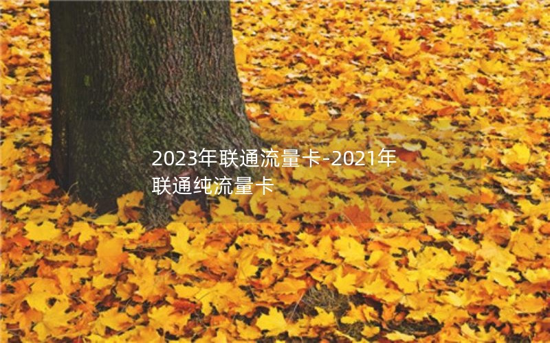 2023年联通流量卡-2021年联通纯流量卡