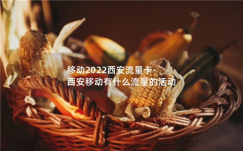 移动2022西安流量卡-西安移动有什么流量的活动