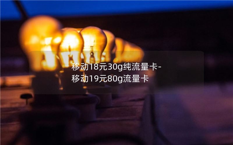 移动18元30g纯流量卡-移动19元80g流量卡