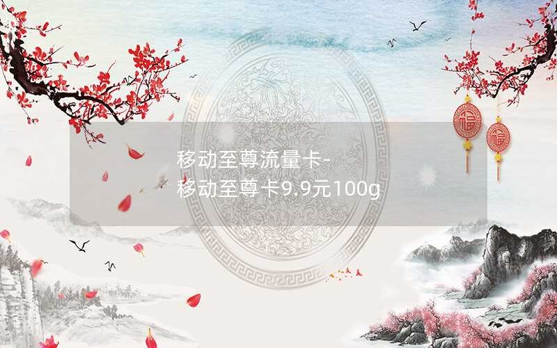 移动至尊流量卡-移动至尊卡9.9元100g